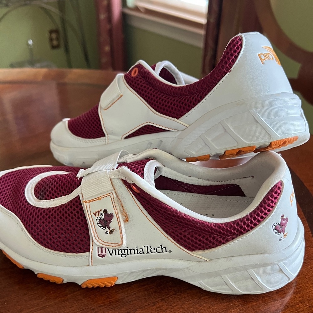 Piro VT Maroon and White Athletic Shoes with Hokie Bird Sporty Design